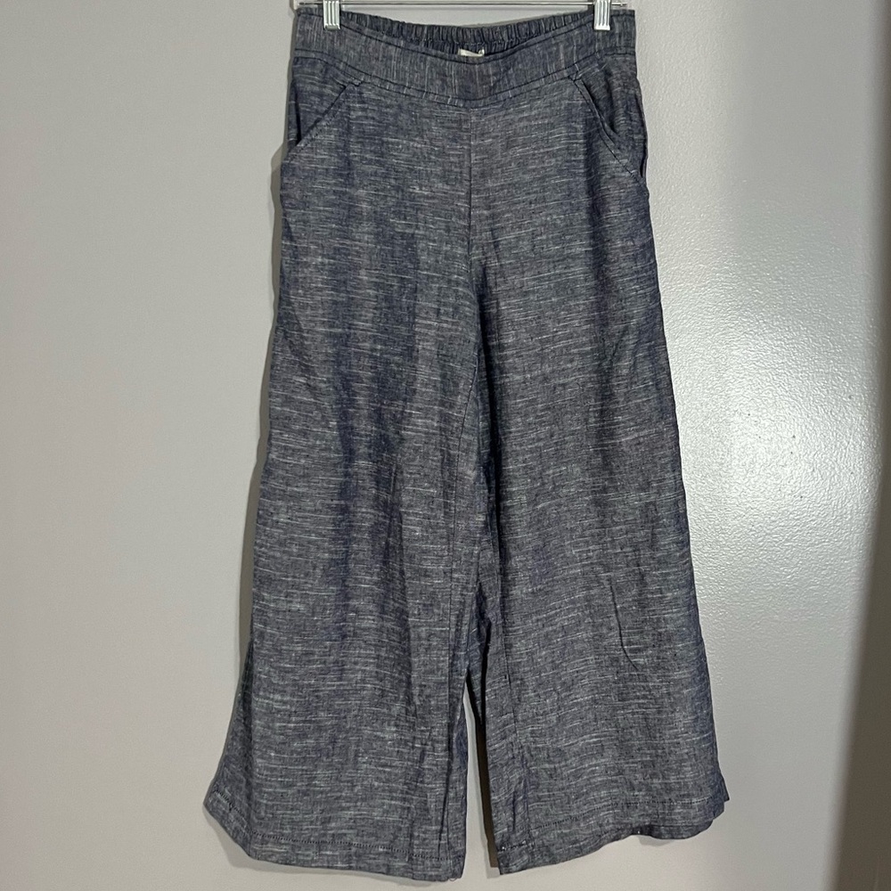 Max Studio Career Casual Navy Dye Wide Leg Cropped Pants Sz S NWT On Sale Look!!